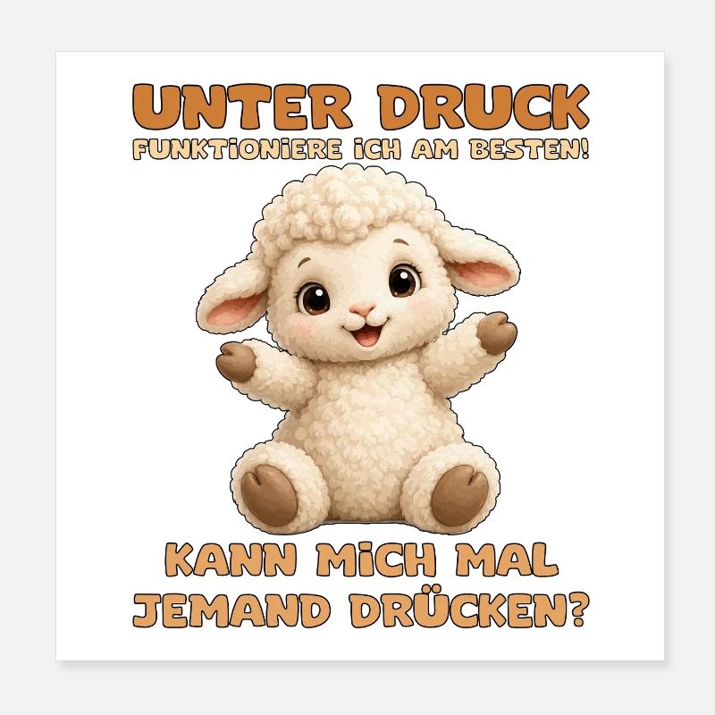 Süßes Schäfchen mit offenen Armen Poster 20x20 cm