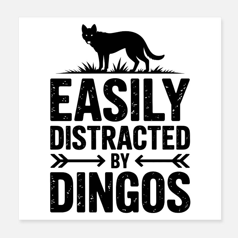 Dictons des dingos, don drôle de dingos Poster 20 x 20 cm