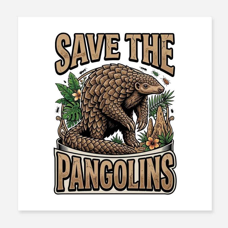 Rette Pangoline – Pangolin Schutz Poster 20x20 cm
