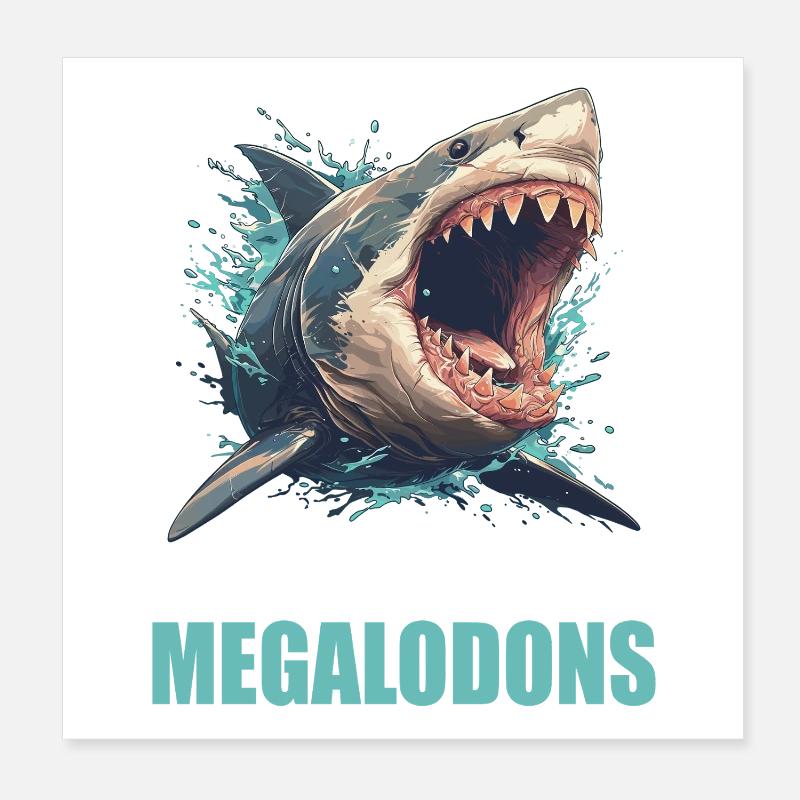 Mégalodons Mégalodon Poster 20 x 20 cm