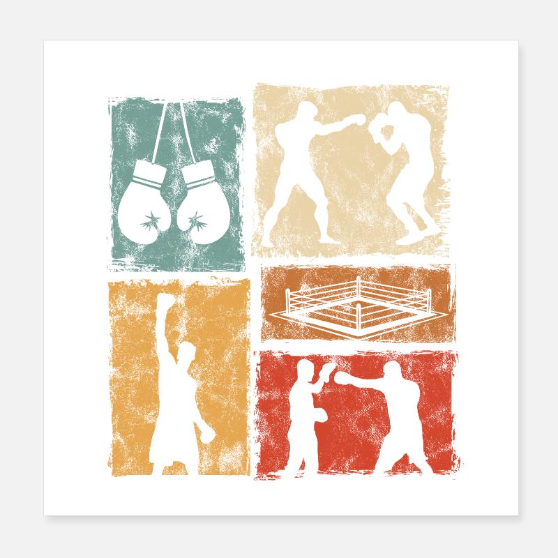 Graphismes de boxe pour professionnels et amateurs Poster 20 x 20 cm