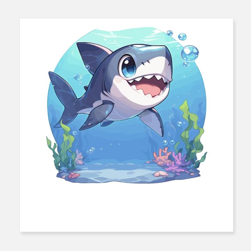 Grand requin blanc Grand requin blanc Poster 20 x 20 cm