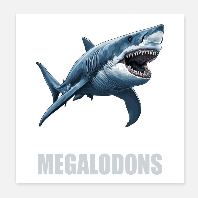 Mégalodons Mégalodon Poster 20 x 20 cm