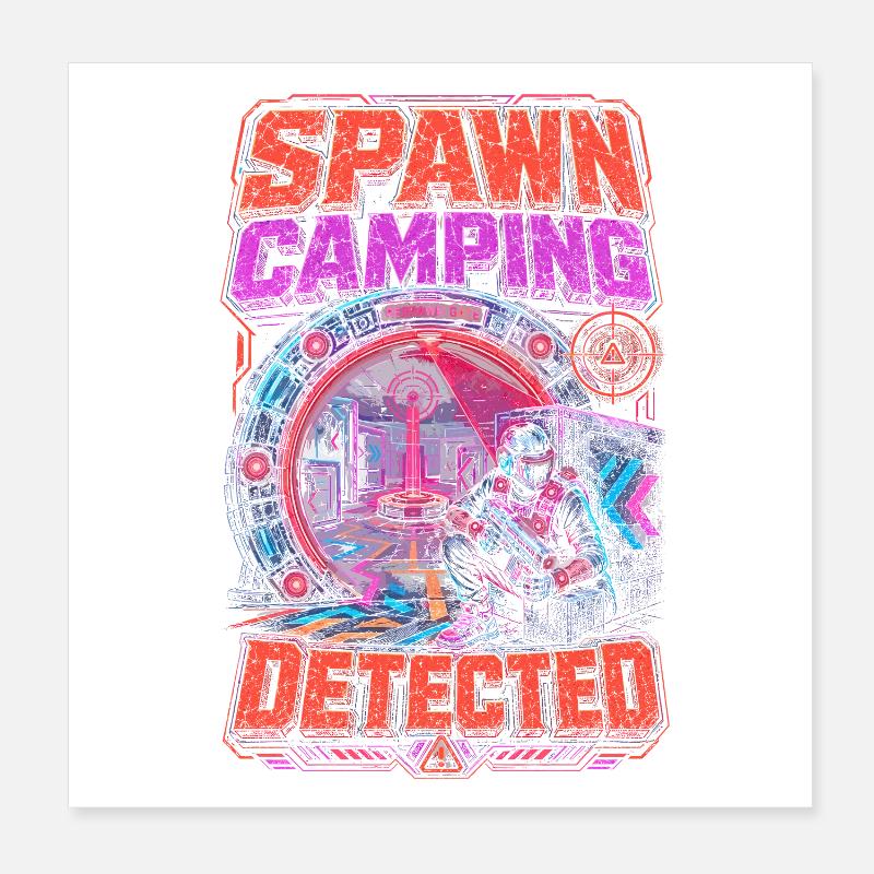 Laser Tag Spawn Cmaping Detected Poster 8" x 8" (20x20 cm)