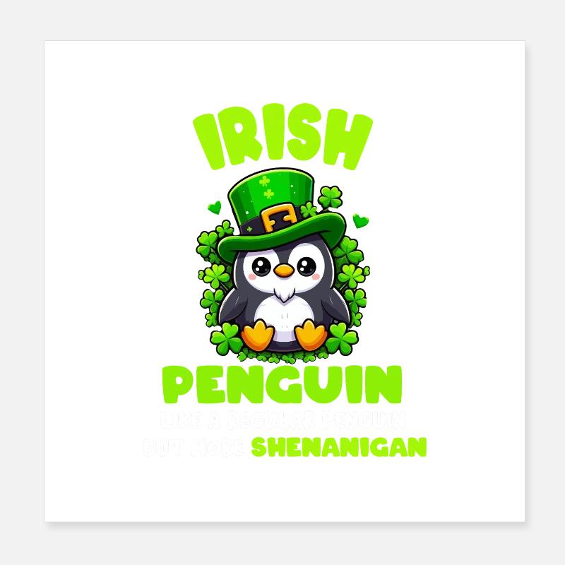 Irischer Trick-Pinguin Poster 20x20 cm