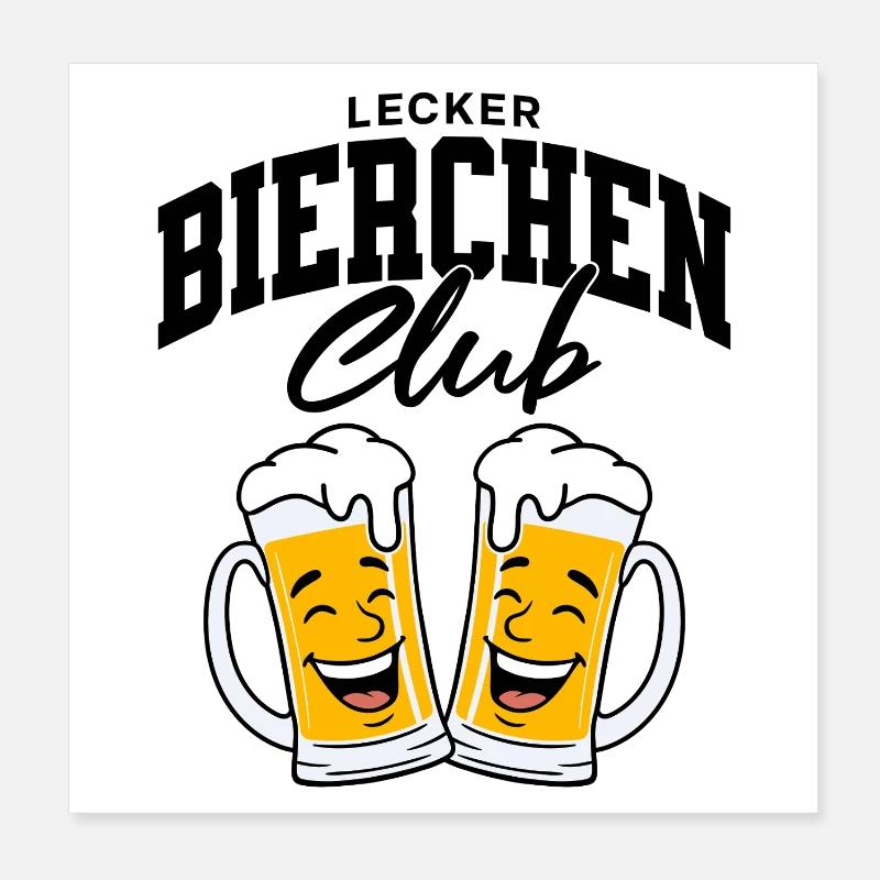 Lecker Bierchen Club Poster 20x20 cm
