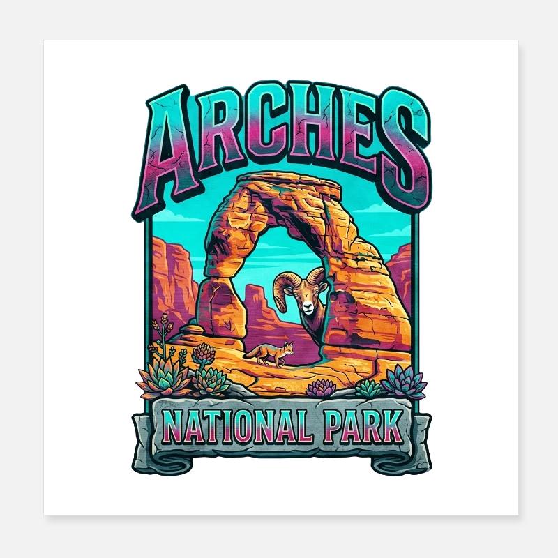 Arches Nationalpark Farbexplosion Poster 20x20 cm