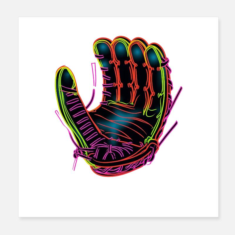 Gant de baseball Synthwave Poster 20 x 20 cm