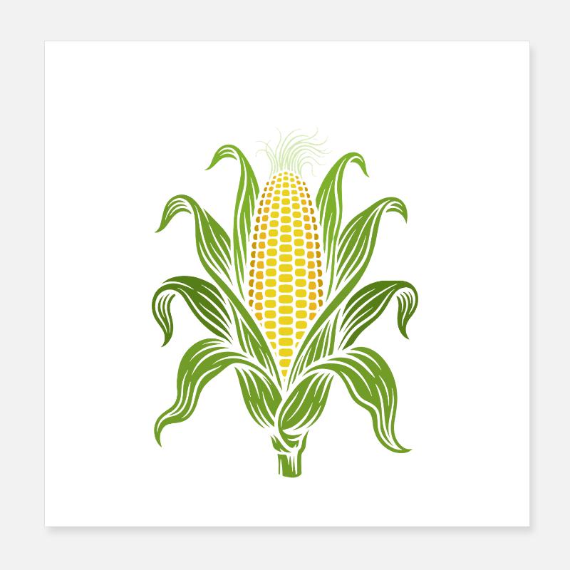 Je suis en cornfuse | Maïs en épi avec feuilles, jeu de mots Poster 20 x 20 cm