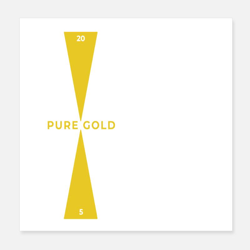 Backgammon | Reines Gold | Golden Point Poster 20x20 cm