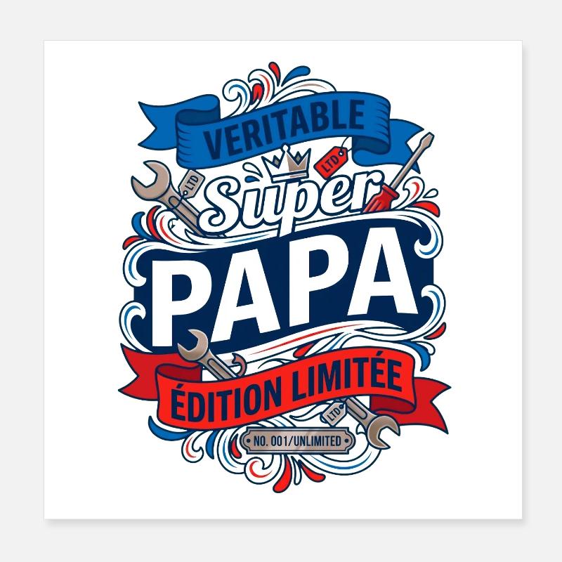 Veritable Super Papa Edition Limitee Poster 20 x 20 cm
