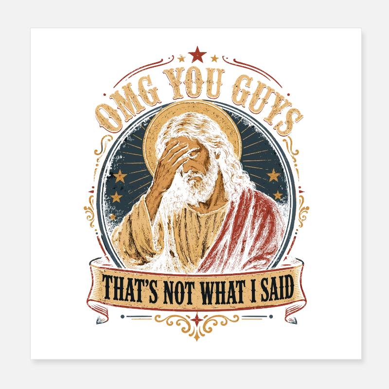 Jesus Gesichtspalm Meme Poster 20x20 cm