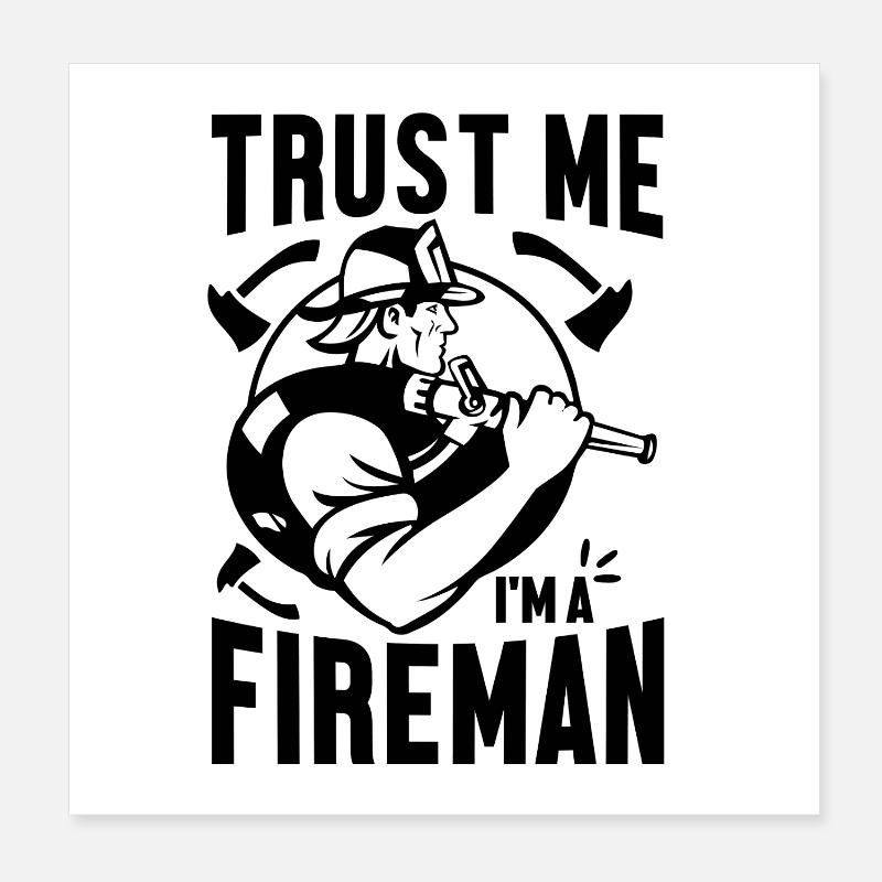 Fire brigade Poster 8" x 8" (20x20 cm)