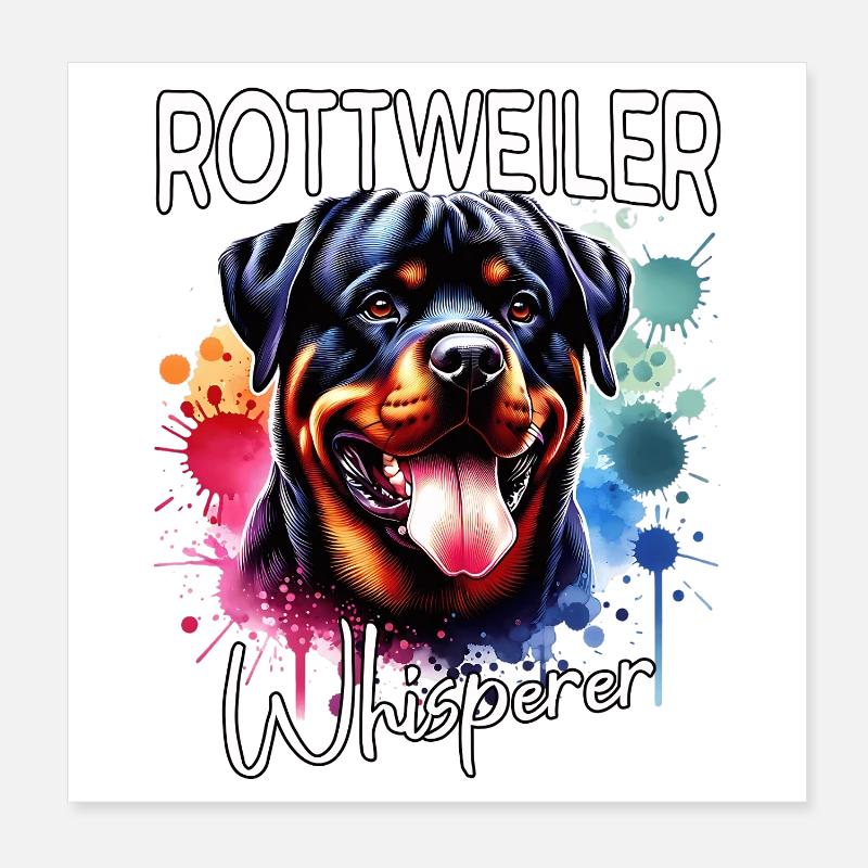 Rottweiler Whisperer Poster 8" x 8" (20x20 cm)