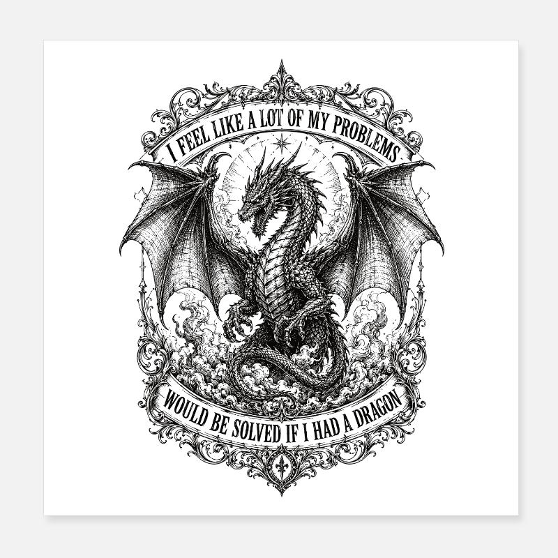 Problems Solved If I Had a Dragon Poster 8" x 8" (20x20 cm)