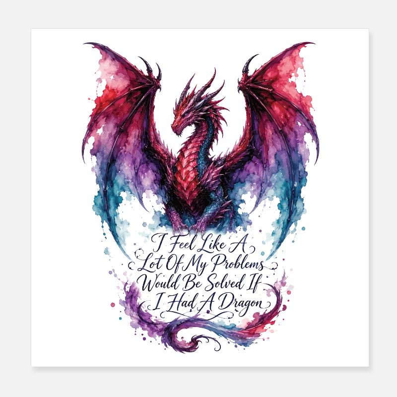 Problems Solved If I Had a Dragon Poster 8" x 8" (20x20 cm)