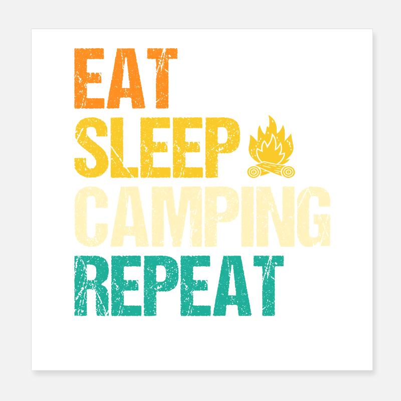 Camping Bonfire Camp Life Forest Camper Poster 20x20 cm