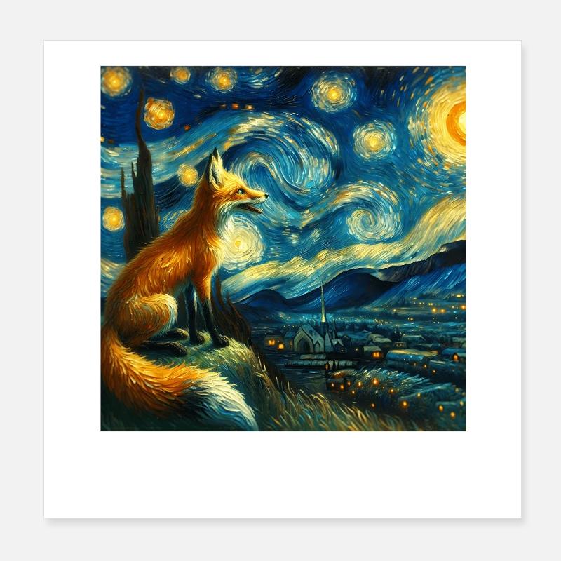 Swiftfuchs Starry Night Poster 8" x 8" (20x20 cm)