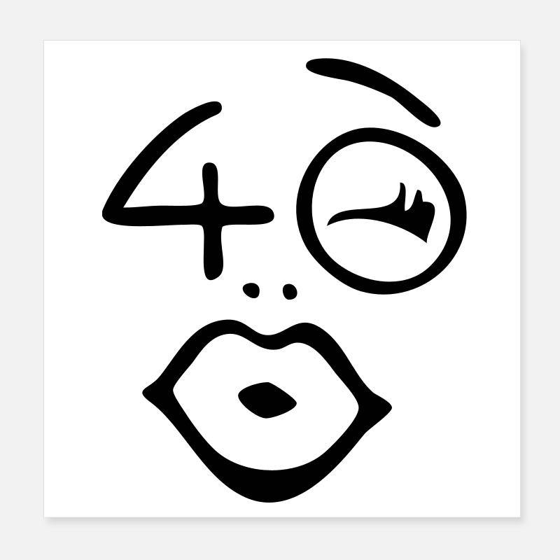 Wow, enfin 40 ans! Poster 20 x 20 cm