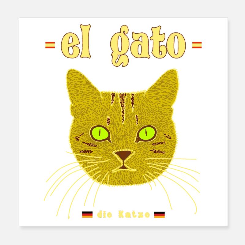 Le chat en espagnol Poster 20 x 20 cm
