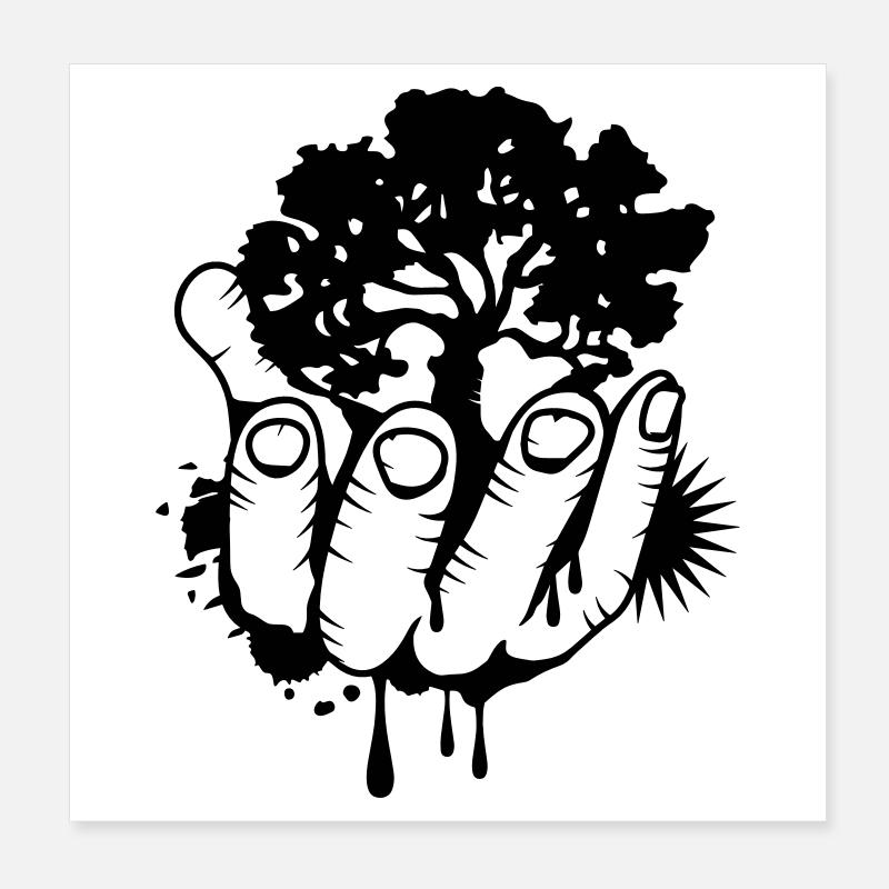 Ein Baum in einer Hand Poster 20x20 cm