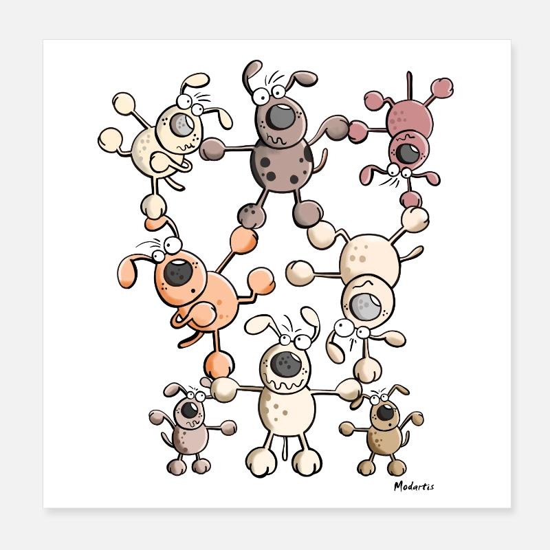 Cirque de chien Poster 20 x 20 cm