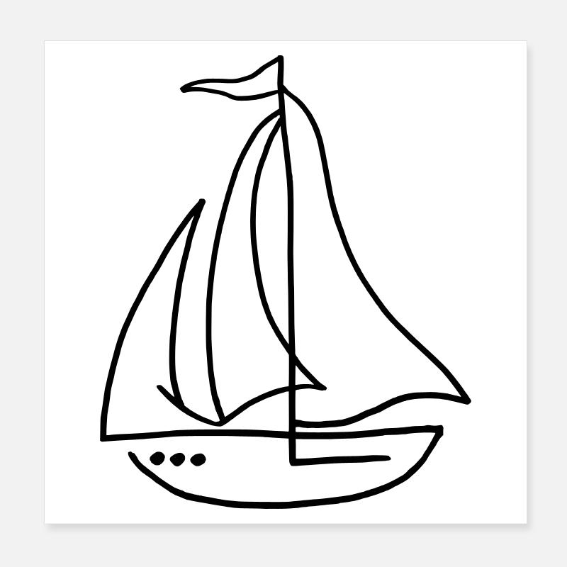 Segelboot Segelschiff Poster 20x20 cm