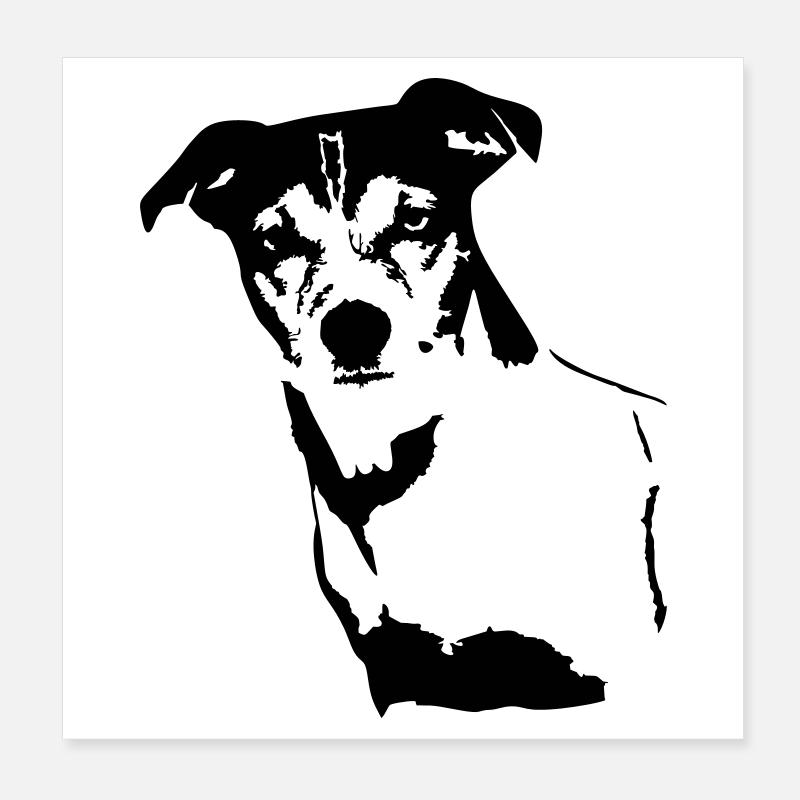 Jack Russell Terrier head Poster 8" x 8" (20x20 cm)