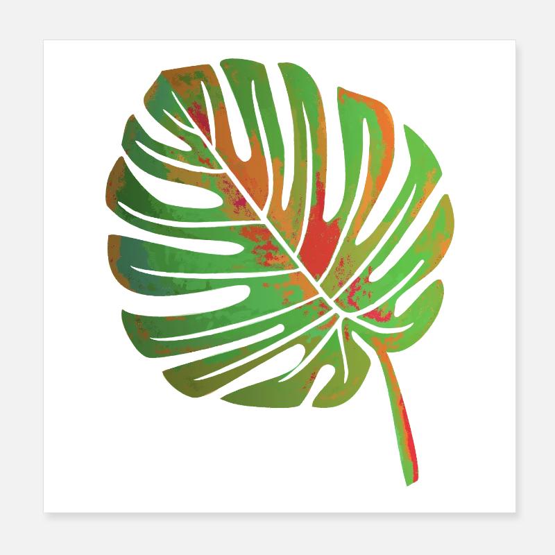 Feuille de Monstera Poster 20 x 20 cm