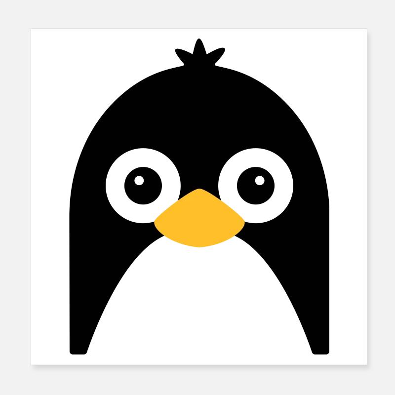 Visage de pingouin mignon Poster 20 x 20 cm