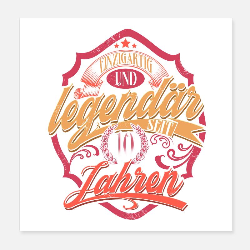 10. Geburtstag Poster 20x20 cm