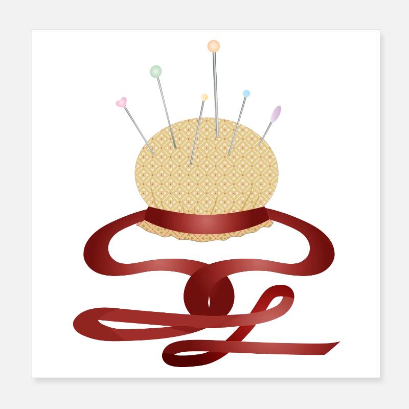 nostalgic pincushion with pins Poster 8" x 8" (20x20 cm)