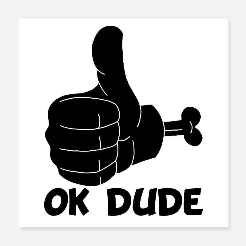 Ok Mann! (schwarz) Poster 20x20 cm
