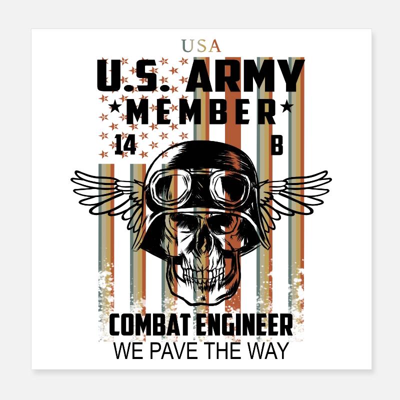 Technicien de combat de l’armée américaine Poster 20 x 20 cm
