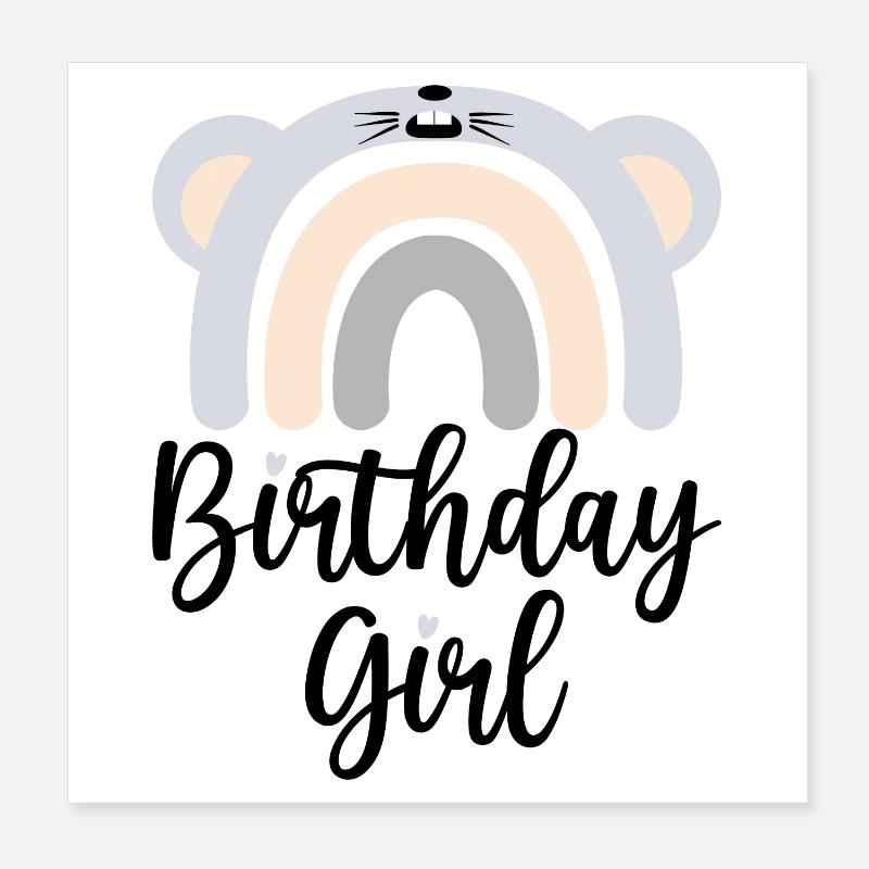 Pastel Rainbow Bear Arch Poster 8" x 8" (20x20 cm)