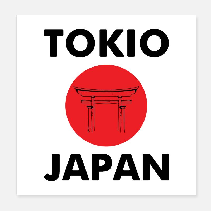 Tokyo Japan Torii Graphic Design Description: Strong Poster 8" x 8" (20x20 cm)