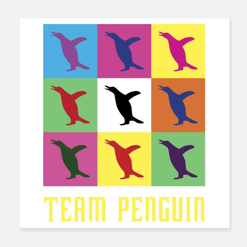 Team Pingouin Poster 20 x 20 cm