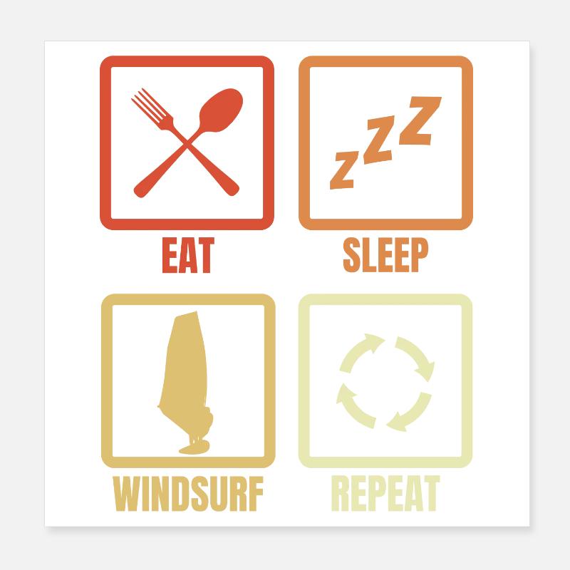 Horaire de la planche à voile Poster 20 x 20 cm