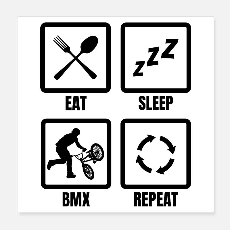Horaire BMX Poster 20 x 20 cm
