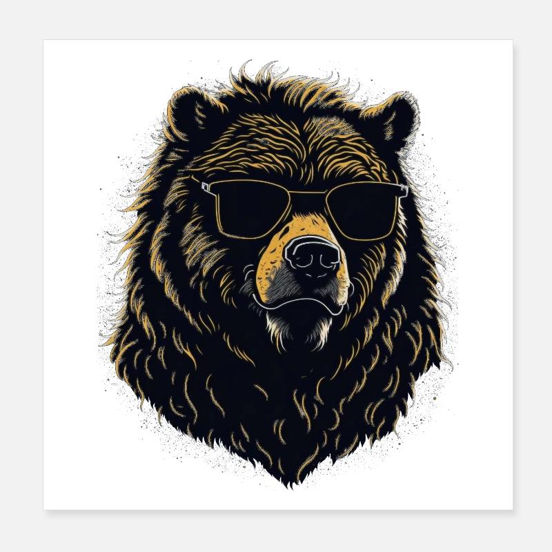 Grizzly Poster 20 x 20 cm