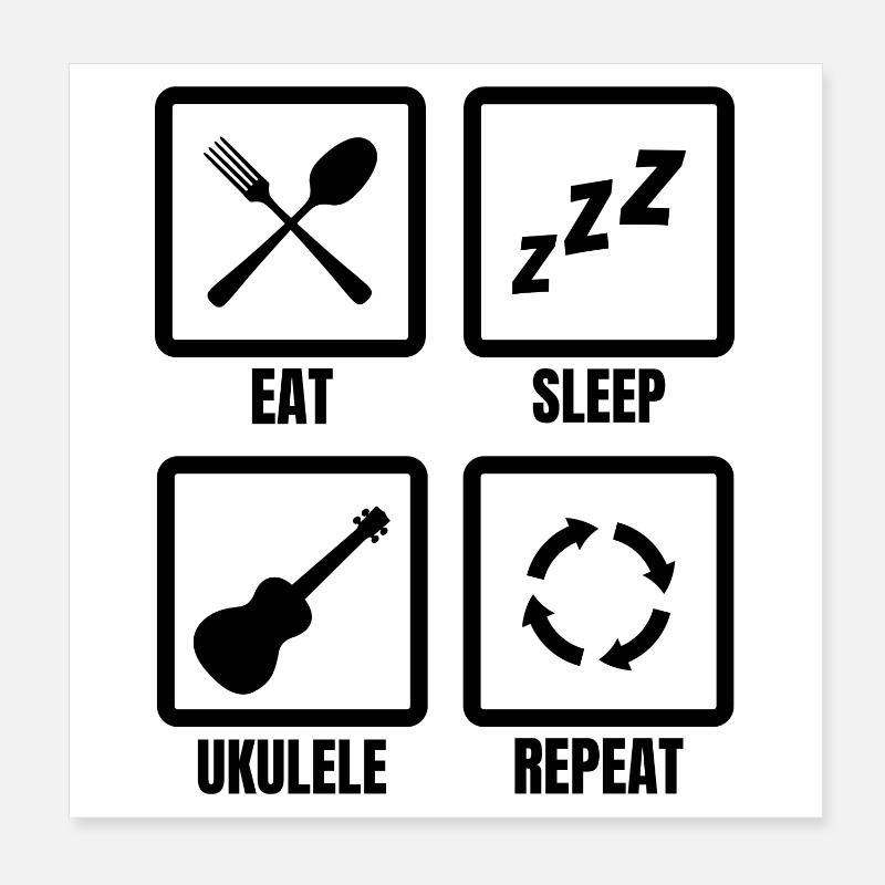 Ukulele Player Routine Poster 8" x 8" (20x20 cm)