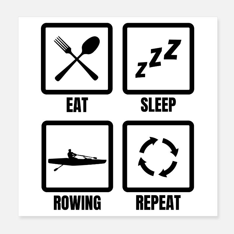 Rower's Routine Poster 8" x 8" (20x20 cm)