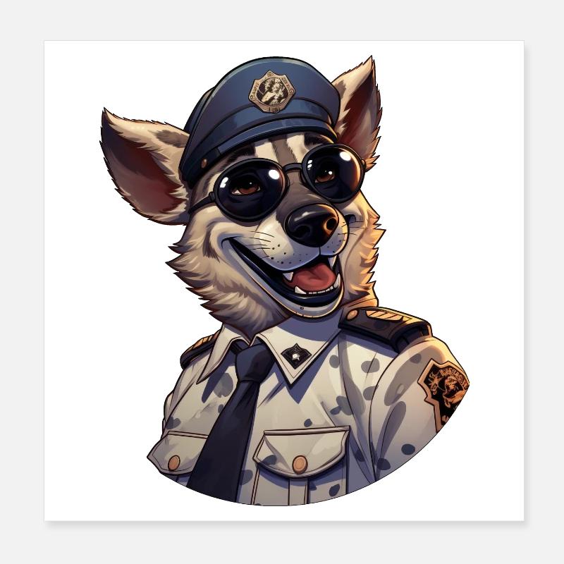 Polizei Hyäne Poster 20x20 cm