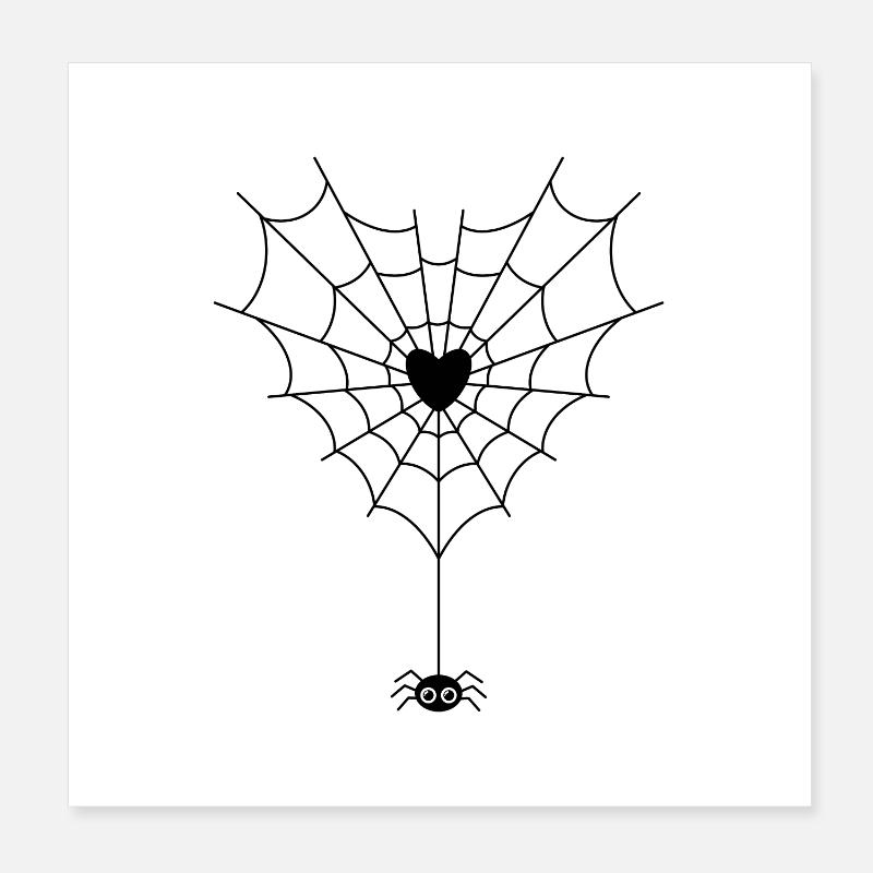 Araignée dans une toile d’araignée Poster 20 x 20 cm