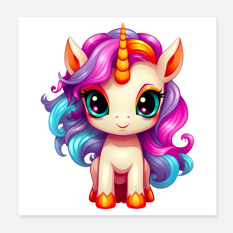 Bébé licorne Poster 20 x 20 cm