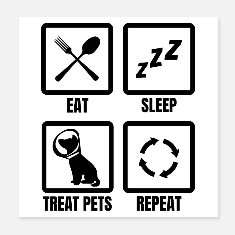 Routine vétérinaire Poster 20 x 20 cm