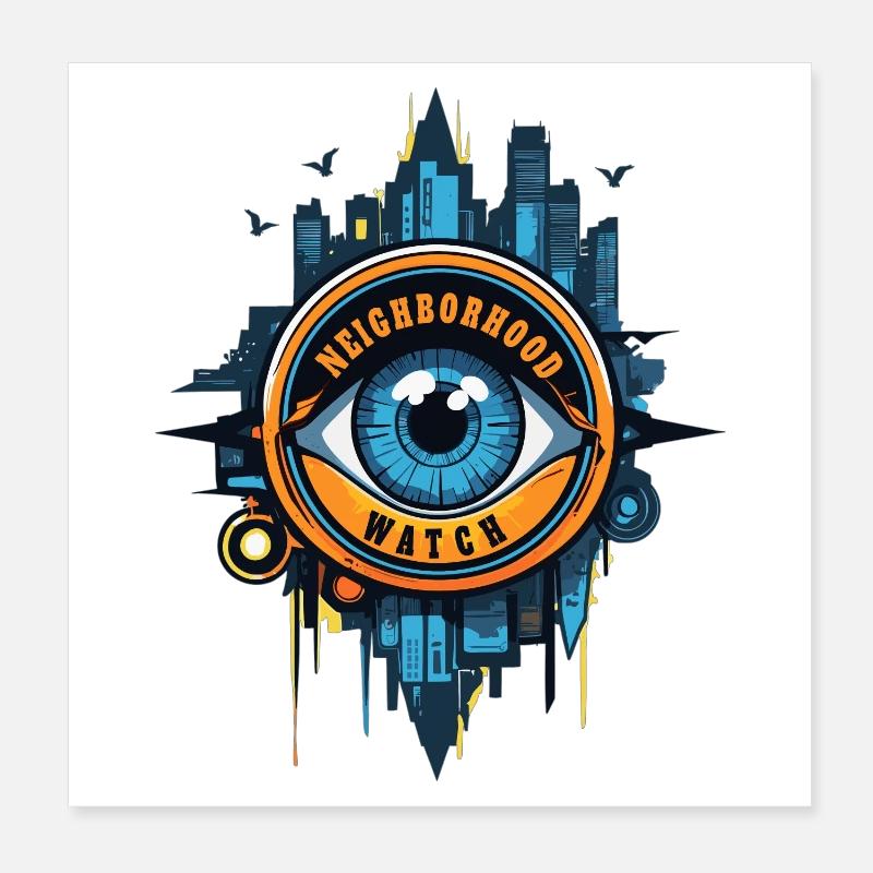 Nachbarschaftswache Auge Poster 20x20 cm