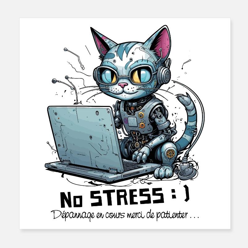 Geekiger Computer-Chat, Computer-Humor Poster 20x20 cm