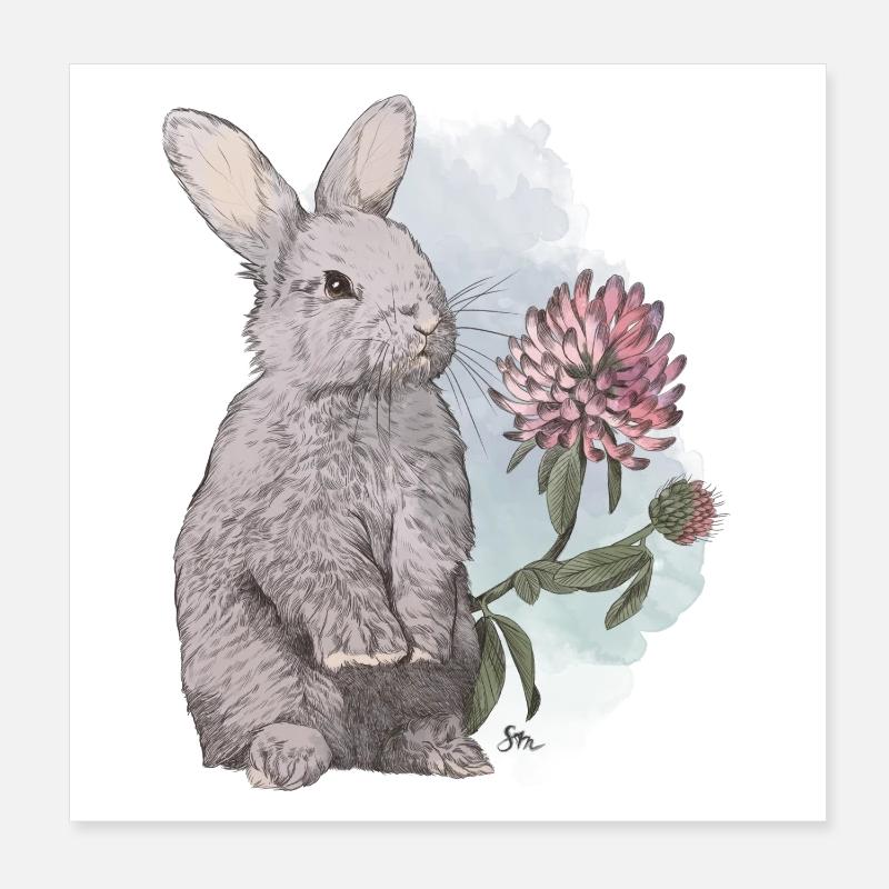 Veganuary 2024 Lapin Poster 20 x 20 cm