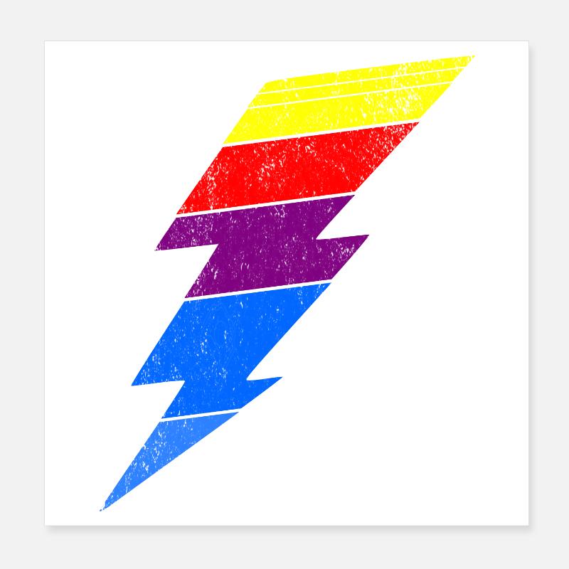 Bunter Blitzeffekt auf Kleidung Poster 20x20 cm